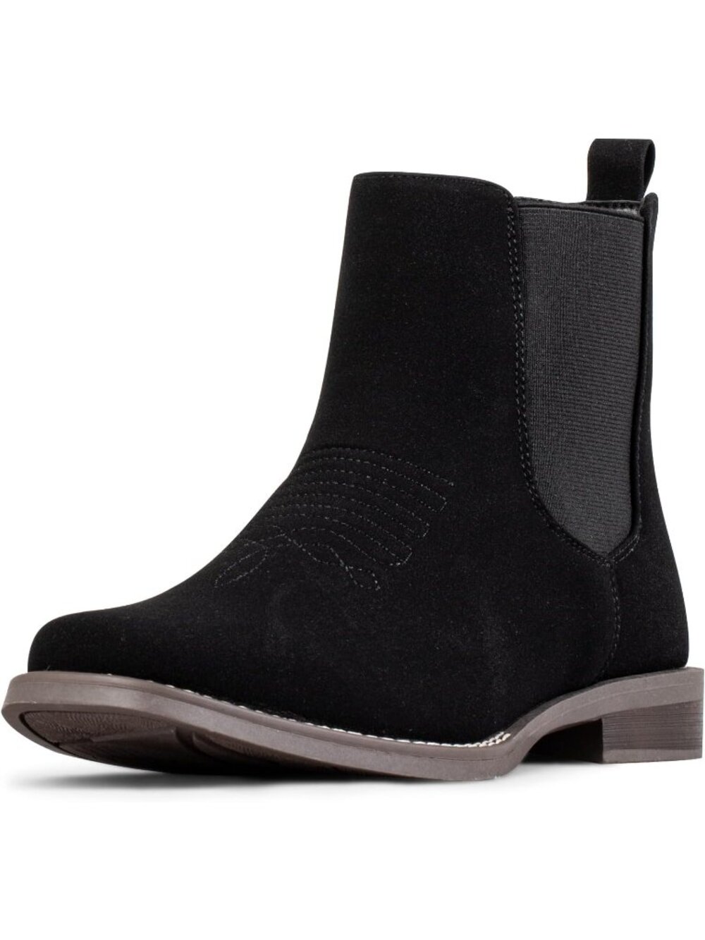 Men’s Black Western Cowboy Ankle Chelsea Boots Square Toe Stylish Dress Boots